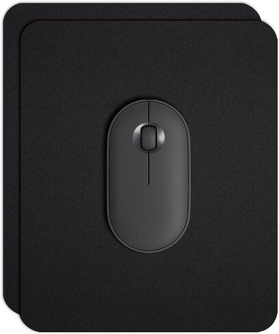Small Mouse Pad with Waterproof Surface, Basic Computer Mousepad for Desk, Compact Size 7 x 8.5 Inches, Non-Slip Rubber Base, Black in Saudi Arabia