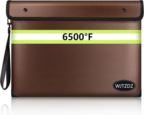 Upgraded Fireproof Money Bag, 10 Layers of Heat Insulated Materials, 6500F Fireproof, Waterproof Zipper, Reflective Strip, Document Bag with Handle for Cash, Important Documents in Kuwait