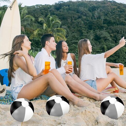 Whaline 3Pcs Inflatable Beach Ball Round Pool PVC Balls Cute Game Toys for Summer Hawaiian Tropical Theme Beach Party Decor in Saudi Arabia