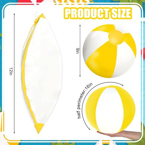 Whaline 3pcs قابلة للنفخ كرة الشاطئ الجولة كرات PVC ألعاب لعبة لطيف لصيف هاواي تمييز تراديك ديكور شاطئ الحفلة in Kuwait
