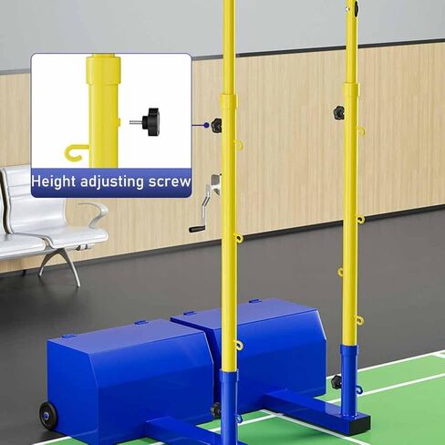 Badminton Volleyball Poles with Net, Outdoor Steel Volleyball Net Frame with Wheels in Saudi Arabia