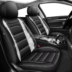Car Seat Covers Full Set for Acura TL 2004-2014, Breathable Cooling Ice Silk Leather Car Seat Covers, 5 Seats Vehicle Seat Protector Seat Cushion Automotive Accessories (Black&Beige) in Saudi Arabia