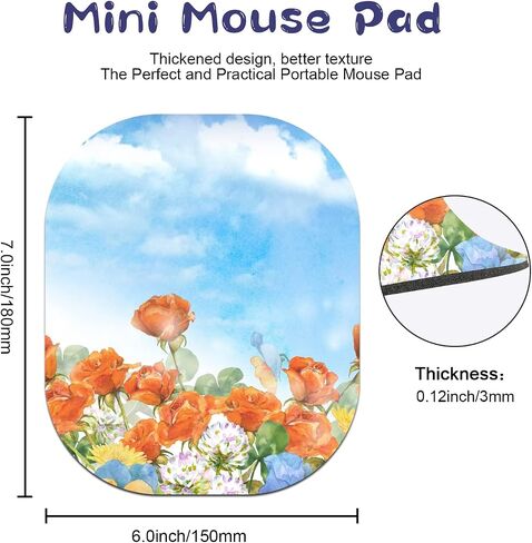 Small Mouse Pad 6 x 7 Inch, Black Checked Pattern, Oval Mini Mouse Pad with Non-Slip Rubber Base, Waterproof Compact Mouse Mat for Laptop Computer Keyboard Tray Home Office Travel in Saudi Arabia