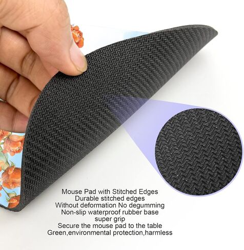 Small Mouse Pad 6 x 7 Inch, Black Checked Pattern, Oval Mini Mouse Pad with Non-Slip Rubber Base, Waterproof Compact Mouse Mat for Laptop Computer Keyboard Tray Home Office Travel in Saudi Arabia