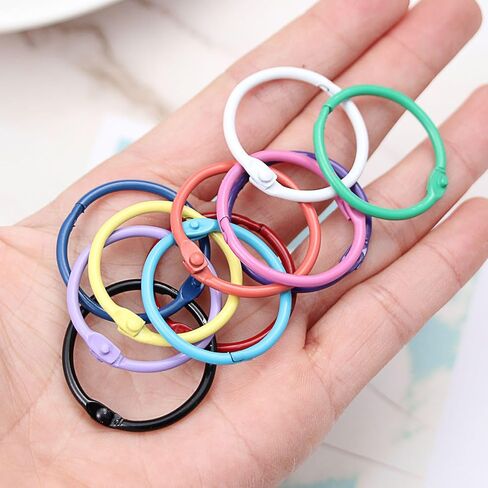 1 1/5 Inch 100pcs Colorful Loose Leaf Binder Rings with Circle Punches for Index Cards Flashcards, Keychain Key Rings, Notebook Rings Paper Rings for Home Office School, 10Colors in Saudi Arabia
