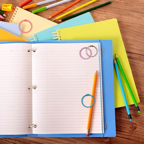 1 1/5 Inch 100pcs Colorful Loose Leaf Binder Rings with Circle Punches for Index Cards Flashcards, Keychain Key Rings, Notebook Rings Paper Rings for Home Office School, 10Colors in Saudi Arabia
