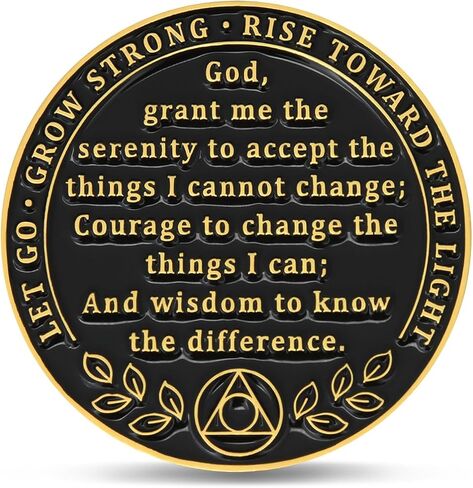 Recovery & Growth Challenge Coin Set - Inspirational Bible Verse Joshua 1:9, Tree of Life Design, Gold and Green Finish, Includes Clear Acrylic Case, 1 Pack in Saudi Arabia