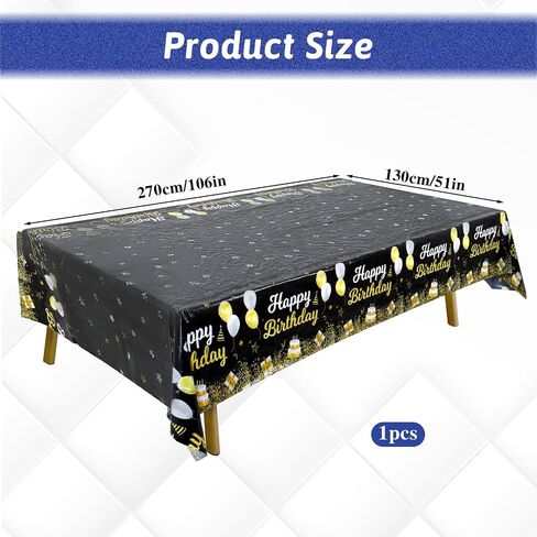 Navy Blue Party Supplies Happy Birthday Tablecloths Blue Stars Happy Birthday Tablecloths Disposable Rectangle Plastic Table Covers Blue Starry Confetti Table Covers for Boys Girls, 51 x 106 Inch in Kuwait
