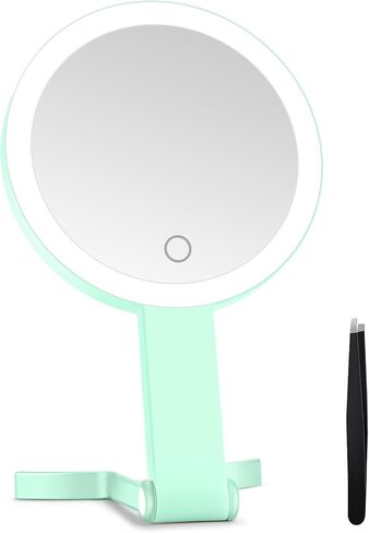 MIYADIVA Lighted Makeup Mirror, 30X Magnifying Mirror with Light and Adjustable Brightness, Hanging and Handheld Mirror with Handle, Portable Travel Makeup Mirror with Lights, Vanity Mirrors for Women in Kuwait