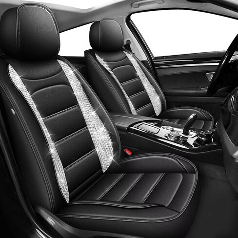 أغلفة مقعد السيارة مجموعة كاملة ل Acura TL 2004-2014 ، أغطية مقعد سيار من الحرير الجليدي المبرد ، و 5 مقاعد محامي مقعد وسادة السيارات (أسود آند بيج) in Saudi Arabia