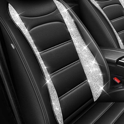 أغلفة مقعد السيارة مجموعة كاملة ل Acura TL 2004-2014 ، أغطية مقعد سيار من الحرير الجليدي المبرد ، و 5 مقاعد محامي مقعد وسادة السيارات (أسود آند بيج) in Saudi Arabia