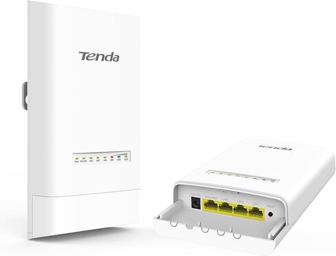 Tenda OS3 5.8 جيجا هرتز AC867 CPE خارجي طويل المدى (عبوتان)، هوائيات 12 ديسيبل، جسر لاسلكي 5 كم + PtP، 4 منافذ إيثرنت LAN سريعة، يعمل بالطاقة السلبية PoE، IP65 مقاوم للطقس، تم تكوينه مسبقًا للتوصيل والتشغيل in Kuwait