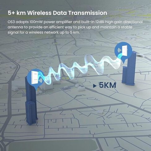 Tenda OS3 5.8 جيجا هرتز AC867 CPE خارجي طويل المدى (عبوتان)، هوائيات 12 ديسيبل، جسر لاسلكي 5 كم + PtP، 4 منافذ إيثرنت LAN سريعة، يعمل بالطاقة السلبية PoE، IP65 مقاوم للطقس، تم تكوينه مسبقًا للتوصيل والتشغيل in Kuwait