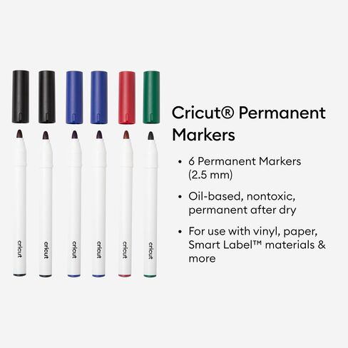 Cricut Circuit Permanent Markers 2.5 mm, Black (6 ct), Black (Pack of 2) in Saudi Arabia
