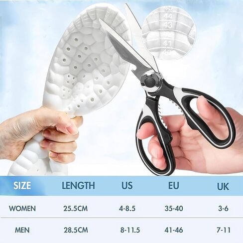 2 Pairs Cloud Insoles - 4D Cloud Technology Insole - Super Soft Comfort Insoles, U-Shape Memory Foam Insoles, Trim to Fit Inserts (Black & Gray, Men: 8-11.5) in Saudi Arabia