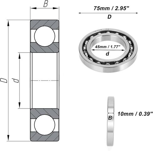 ACROPIX 16013 Deep Groove Ball Bearings P6 65x100x11mm Lubricated Bearings Open Type Silver Tone Scooter Skateboard Wheel in Saudi Arabia