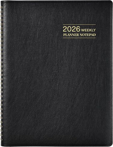 2025-2026 Planner - 11.38 'x 8.74' '، 2025-2026 Weekly & Monthly Planner Notepad ، Jul 2025 - Jun 2026 ، Book Fundment ، فاصل 60 دقيقة ، علامات تبويب شهرية ، جلد فوكس ناعم ، ملزمة دوامة - وردة ذهبية in Kuwait
