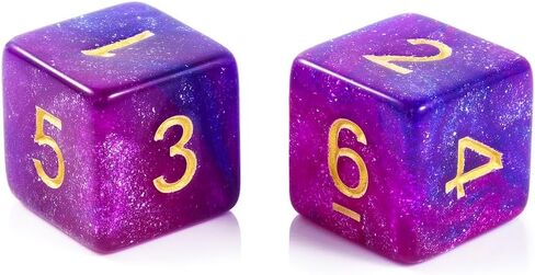 10 Pieces Polyhedral Dice Set D6 Dice 16mm Acrylic 6 Sided Dice Game Dice for Dungeons and Dragons RPG MTG DND Dice Table Games (Starry Red Black) in Kuwait