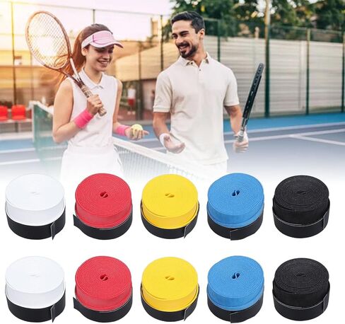 مضرب تنس plplaaoo شريط قبضة مضرب كرة الريشة Overgrip غير قابل للانزلاق فائق الامتصاص للعرق مريح مقبض لف للتنس كرة الريشة الاسكواش صنارة صيد 25 قطعة من مادة البولي يوريثان متعدد الألوان in Saudi Arabia