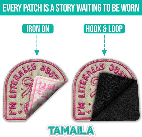 I'm Literally Just A Girl Patch 3 Inches Cherry Bow Iron On/Sew On Embroidery Fabric Applique Patches for Trucker Hats Clothes Backpack DIY Accessories Coworkers Friends Mom Gifts in Saudi Arabia