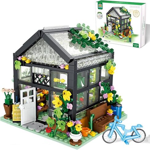 QLT White Flowers House Building مجموعة ، متوافقة مع Lego Flower Friends House خلق الأناقة وبيئة الدفء ، لعبة بناء الدفيئة ، هدية لطيفة للبنين والبنات والبالغين (639 جهاز كمبيوتر) in Kuwait