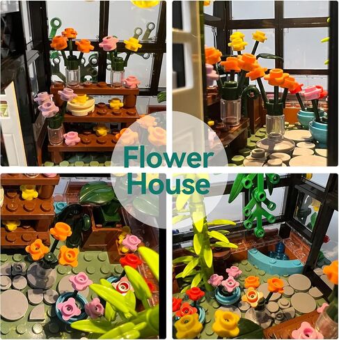QLT White Flowers House Building مجموعة ، متوافقة مع Lego Flower Friends House خلق الأناقة وبيئة الدفء ، لعبة بناء الدفيئة ، هدية لطيفة للبنين والبنات والبالغين (639 جهاز كمبيوتر) in Kuwait