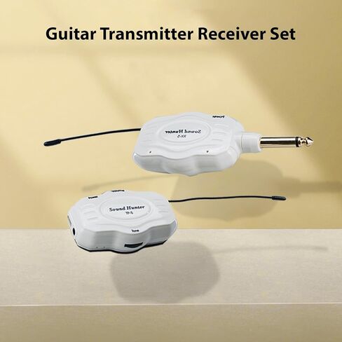 Wireless Guitar System Wireless Transmitter Receiver Set UHF Digital Transmission with Adjustable Gain Tone Control for Electric Bass Wind Instruments (white) in Kuwait