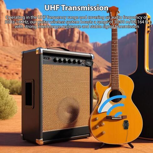 نظام جيتار لاسلكي، جهاز إرسال واستقبال لاسلكي، مجموعة نقل رقمي UHF مع تحكم قابل للتعديل في نغمة الكسب لآلات الرياح الكهربائية (أبيض) in Saudi Arabia
