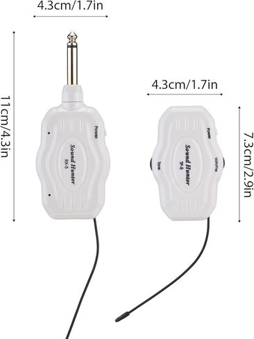 Wireless Guitar System Wireless Transmitter Receiver Set UHF Digital Transmission with Adjustable Gain Tone Control for Electric Bass Wind Instruments (white) in Kuwait