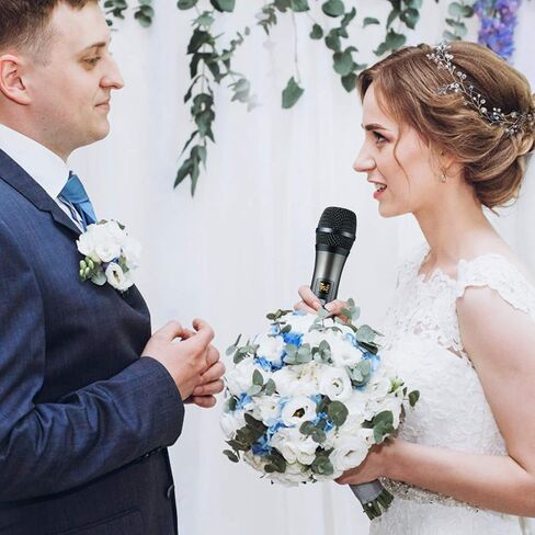 HOTEC Wireless Singing Microphones for Karaoke, Dual UHF Handheld Dynamic Mic System with Echo/Vol Control and Rechargeable Receiver, Ideal for Church, Wedding, Party, Speech, PA, Mixer in Saudi Arabia