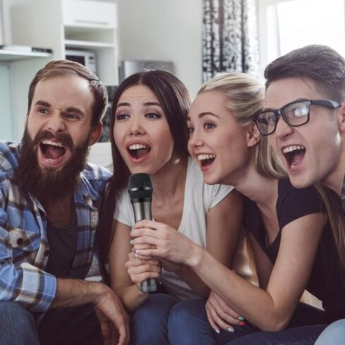 HOTEC Wireless Singing Microphones for Karaoke, Dual UHF Handheld Dynamic Mic System with Echo/Vol Control and Rechargeable Receiver, Ideal for Church, Wedding, Party, Speech, PA, Mixer in Saudi Arabia
