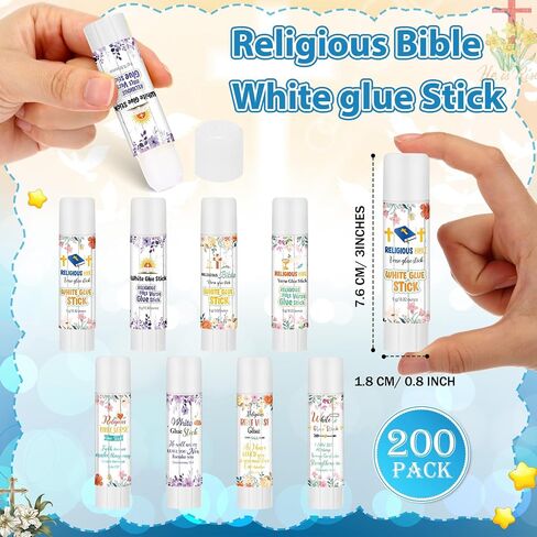 Zubebe 200 PCS أبيض الغراء عصا العودة إلى الهدايا المدرسية في اليوم الأول من مجموعات المدارس 0.32 أوقية غسل عصا الغسل للحرف اليدوية المدرسة الفصول الدراسية جوازات الحفلات لوازم الخلاص in Saudi Arabia