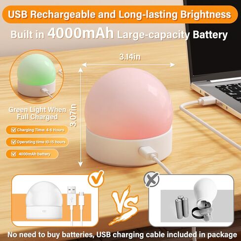 E12 Rechargeable Light Bulb with Remote Control Timer and 15 Colors Options,Battery Operated Light Bulbs,Magnetically,Dimmer,Wireless Puck Light Bulb for Wall Sconce,Non-Hardwired,Detachable,2 Pack in Kuwait
