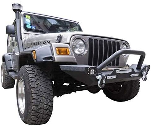Wrangler Front Pumper متوافق مع 97-06 Wrangler TJ زاحف الصخور الملمس السود in Saudi Arabia
