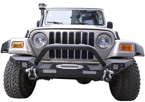 Wrangler Front Pumper متوافق مع 97-06 Wrangler TJ زاحف الصخور الملمس السود in Saudi Arabia