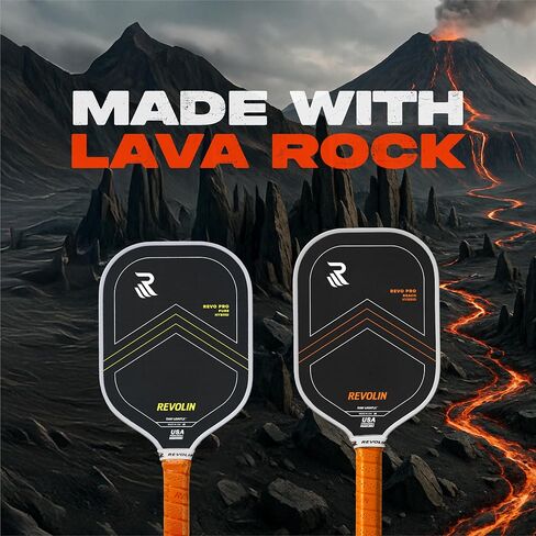 Revo Pro Reach Hybrid | Spin + Power + Control | مجداف المخلل الممتاز المصنوع في الولايات المتحدة | Lavaflx ™ Face 16mm Poly Honeycomb Core | USA Pickleball المعتمد مضرب المخلل | مجداف الحمم البركانية in Saudi Arabia