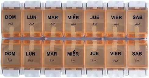 Healthaccessories Spanish Pill Box 7 Day Weekly Two Times per Day AM PM (Large) Spanish Pill Box Organizer (WePick). para un semana. in Saudi Arabia
