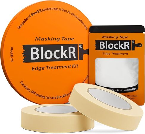 BlockR Edge Treatment Kit – Convert Paper Masking Tape into Professional Bleed BlockR Painter’s Tape for Sharp Paint Lines – 40 Single-Side Treatments Included (Tape Not Included) in Kuwait