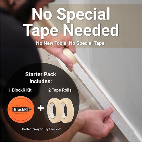 BlockR Edge Treatment Kit – Convert Paper Masking Tape into Professional Bleed BlockR Painter’s Tape for Sharp Paint Lines – 40 Single-Side Treatments Included (Tape Not Included) in Kuwait