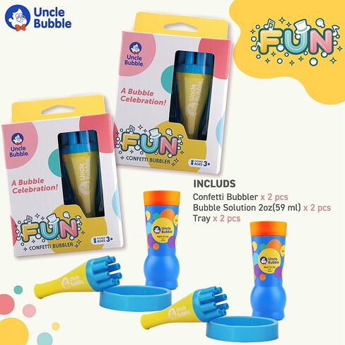 Uncle Bubble Mini Bubble Blower, Makes Thousands of Bubbles, for Kids and Toddlers, Plastic Reduction Version in Saudi Arabia