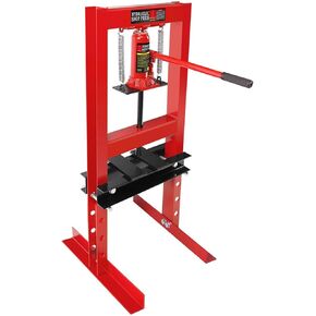 6 Ton Hydraulic Shop Press, Heavy Duty H Frame Garage Floor Press with Steel Plates, 4 Hole Adjustable Bed, Floor-Standing for Metal/Bearing Repair, Red in Kuwait