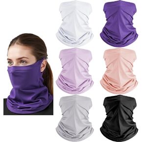 Hongteya 6 Pack Neck Gaiter Face Mask: Treasable Roof Face Cover Balaclava High Flastic Earloop Bandana for Men Women in Kuwait