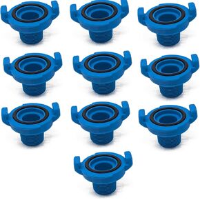 10 عبوات - وصلة توصيل ملولبة ذكر مقاس 1 بوصة - خرطوم بولي سريع التوصيل مع عروات قفل - محول مياه متين للري والزراعة والتطبيقات البحرية والصناعية in Kuwait