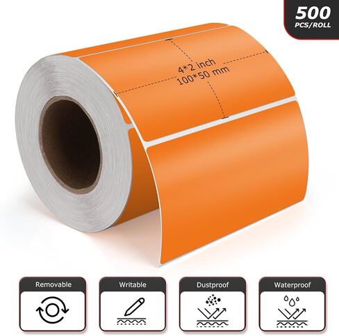 Red Rectangle Stickers 2 x 2 Inch Color Coding Labels Vinyl Roll Self-Adhesive Waterproof Removable 500 PCS in Saudi Arabia
