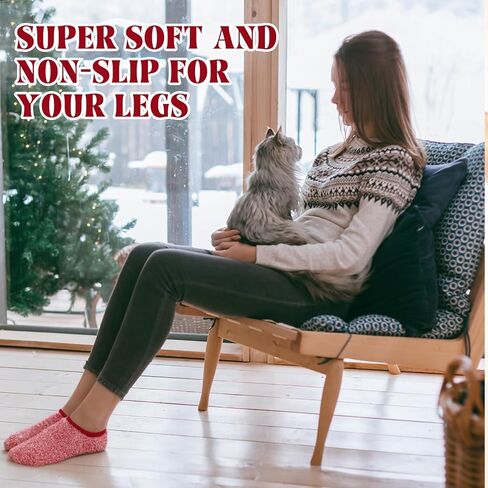 Foaincore 10 Pairs Cozy Winter Fuzzy Women Socks Fluffy Grip Slippers Non Skid Soft Winter Slipper Socks with Grippers for Women Adult House Home Yoga Hospital Christmas Gifts, Multicolored, One Size in Kuwait