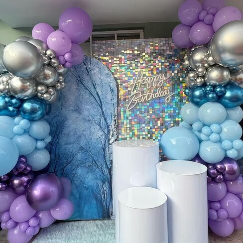 البالونات الباستيل الأزرق والأبيض ، 12 بوصة 35pcs فاتحة طفل أزرق لؤلؤة بيضاء مع بالون اللاتكس الصافي للأولاد العازبة الحفلات الزفاف دش طفل الشتاء in Kuwait