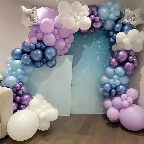 البالونات الباستيل الأزرق والأبيض ، 12 بوصة 35pcs فاتحة طفل أزرق لؤلؤة بيضاء مع بالون اللاتكس الصافي للأولاد العازبة الحفلات الزفاف دش طفل الشتاء in Kuwait