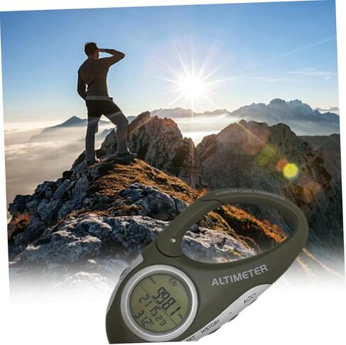 مقياس الارتفاع المحمول المتين، مقياس الارتفاع، مقياس الحرارة للمشي لمسافات طويلة والتسلق، أداة التنبؤ بالطقس خفيفة الوزن وعملية in Kuwait