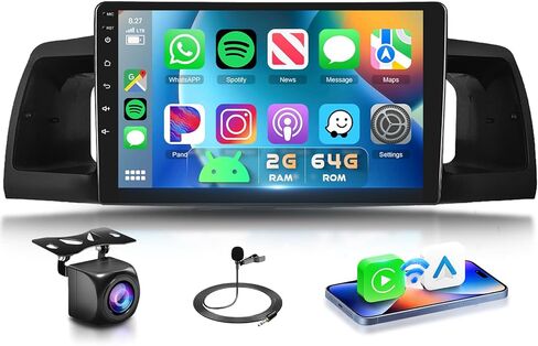 Podofo 8 Core 2G 64G Android Car Stereo Radio for Toyota Corolla EX 2007-2012 with Wireless CarPlay Android Auto Mirrorlink 9 inch 1280P IPS Touch Screen DSP/36 EQ GPS WiFi Backup Camera in Saudi Arabia