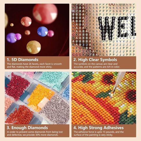 SJUTOUCI Diamond Art Painting Kits for Adults, Cross Flower Diamond Art Kits for Beginners, 5D DIY Full Round Drill Gem Craft for Home Decor Gift 12x12 inch/30x30cm in Saudi Arabia